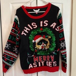 Holiday Cat ugly Sweater
